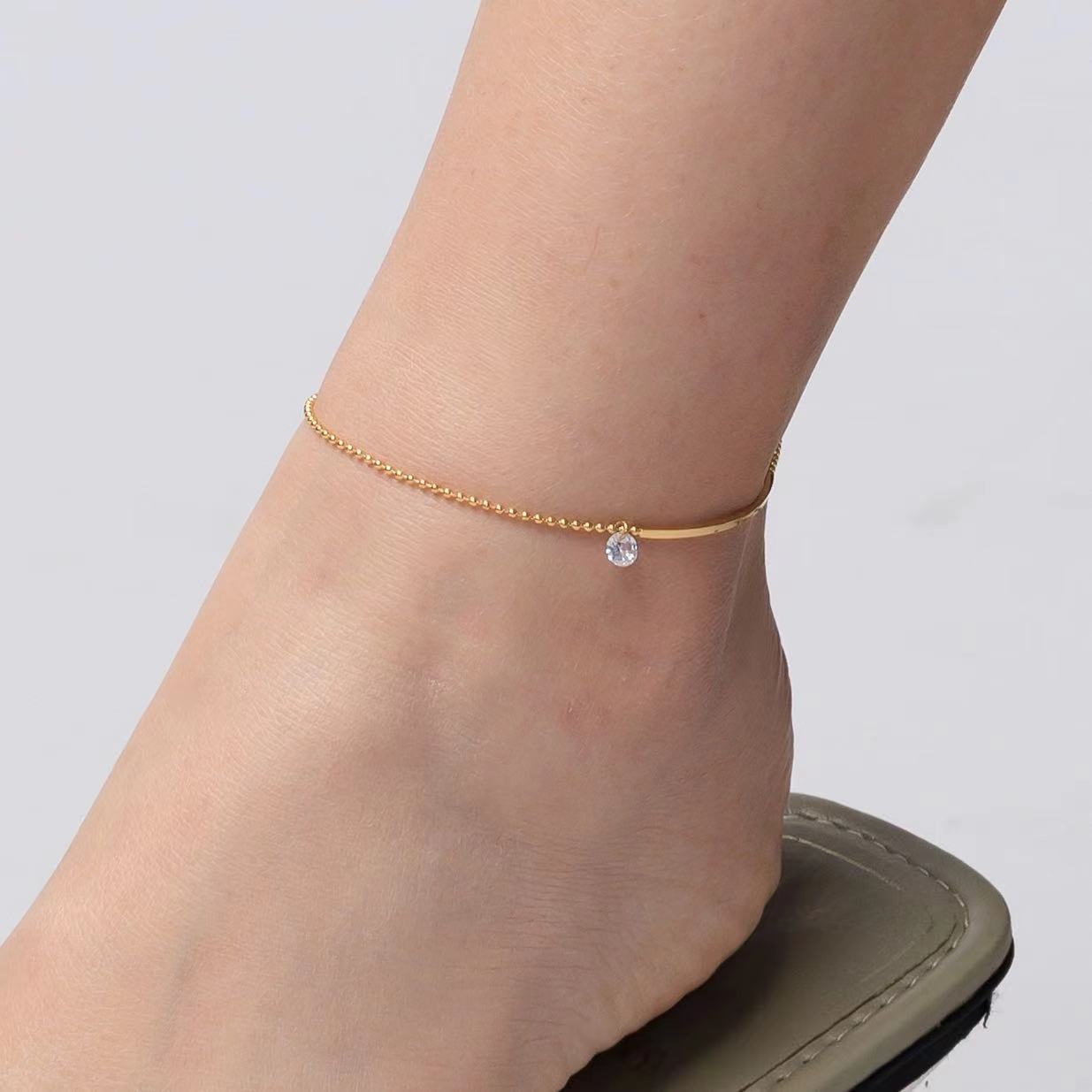 MOIRE CRYSTAL ANKLE BRACELET