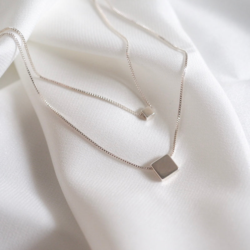 Double Square Layer Necklace