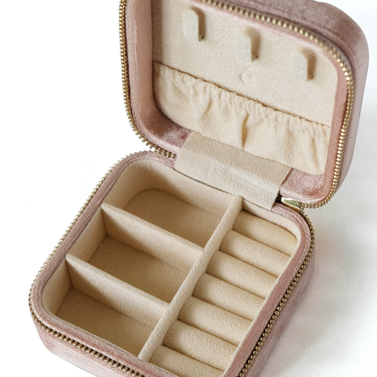 Velvet Jewellery Travel Organiser Case - Pink